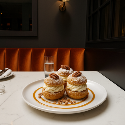 Pecan Praline Cream Puffs