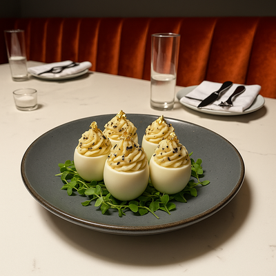 Four Truffle Deviled Eggs